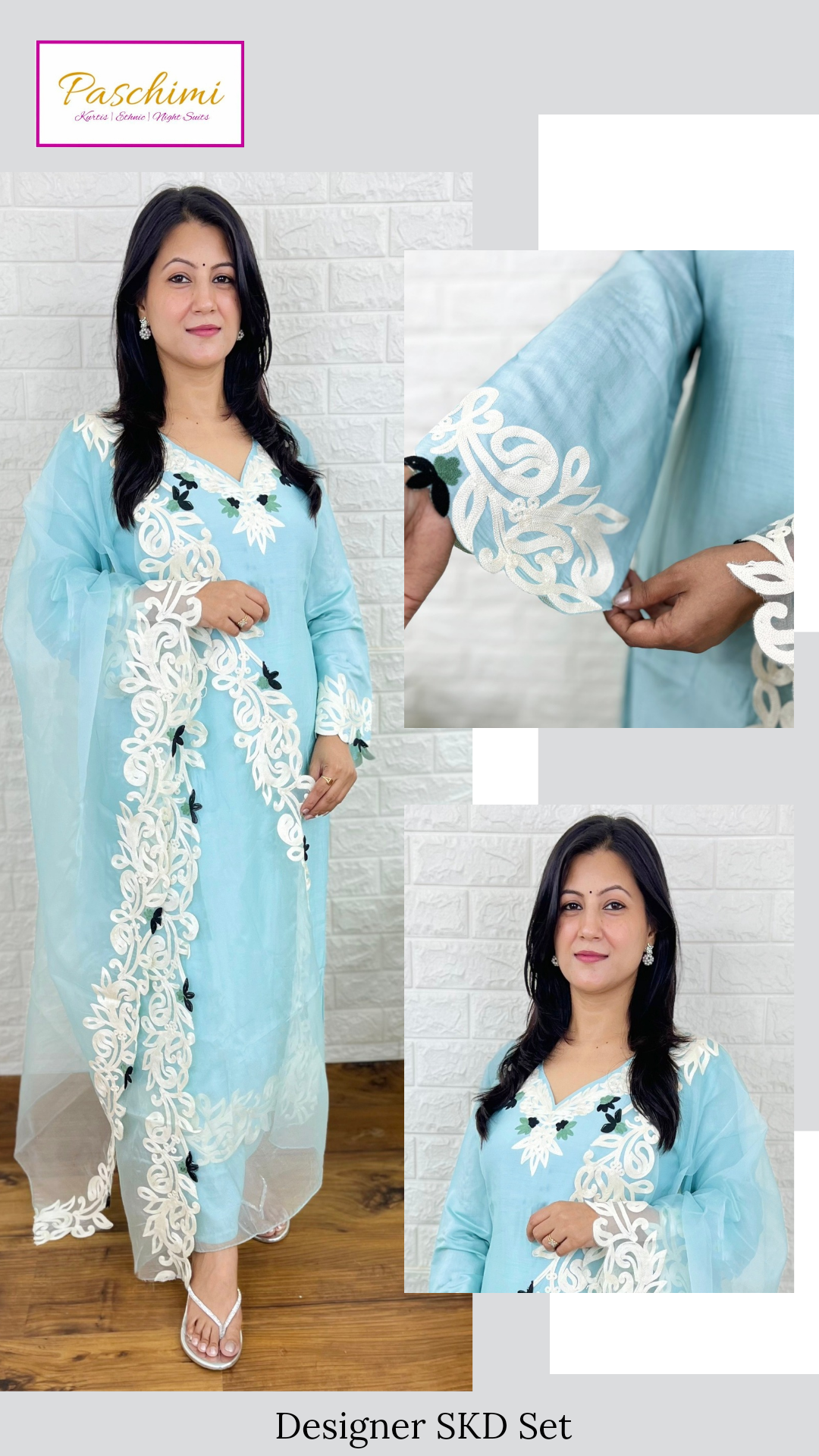 Blue Kurta Pant Suit Set