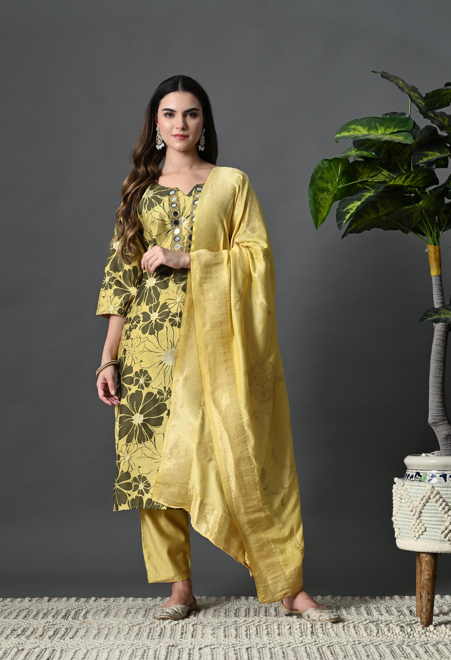 Yellow Vatican Silk Kurta Suit Set