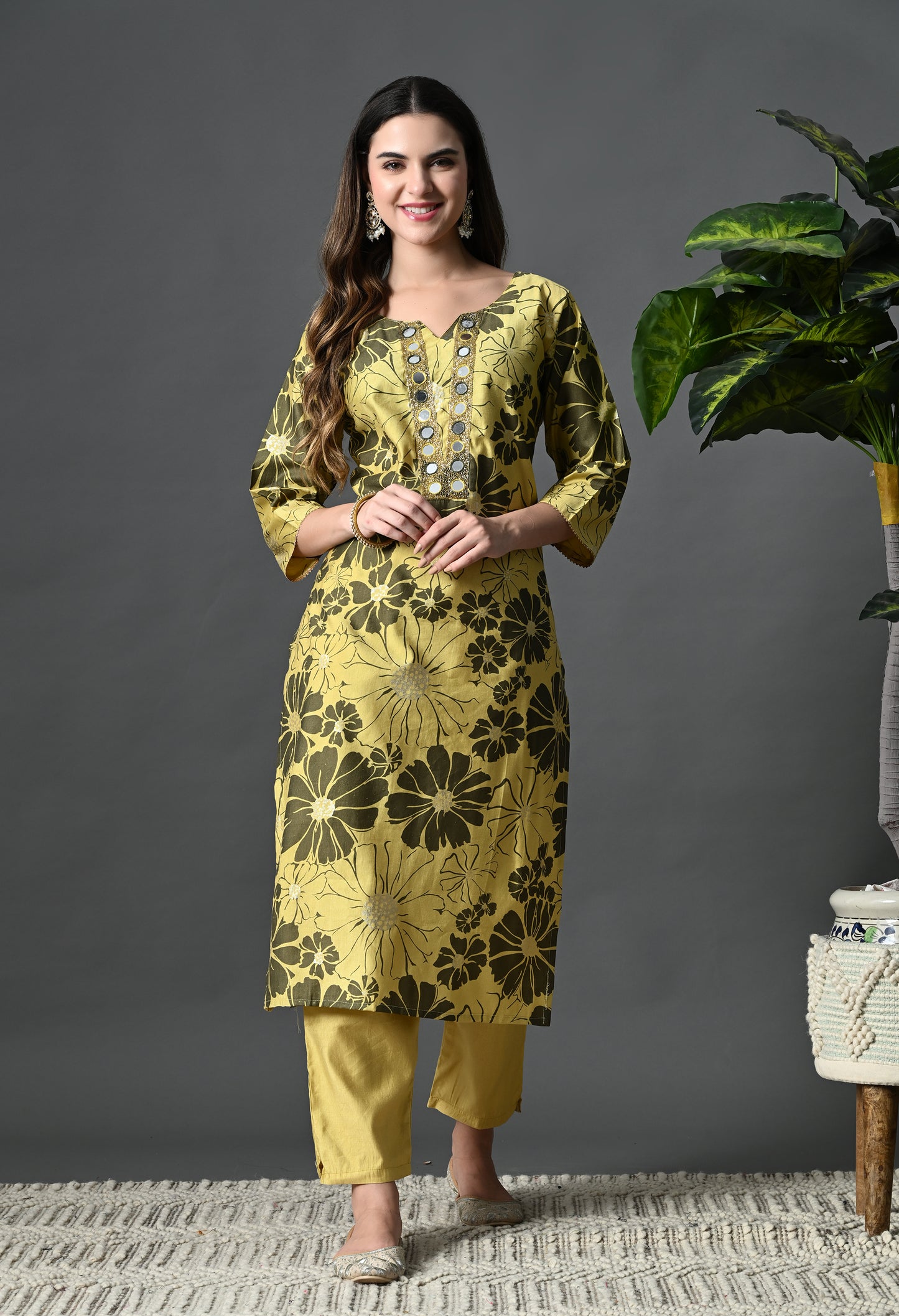Yellow Vatican Silk Kurta Suit Set