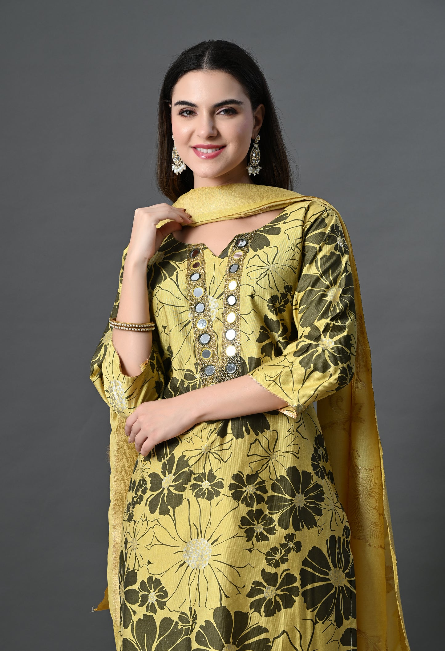 Yellow Vatican Silk Kurta Suit Set