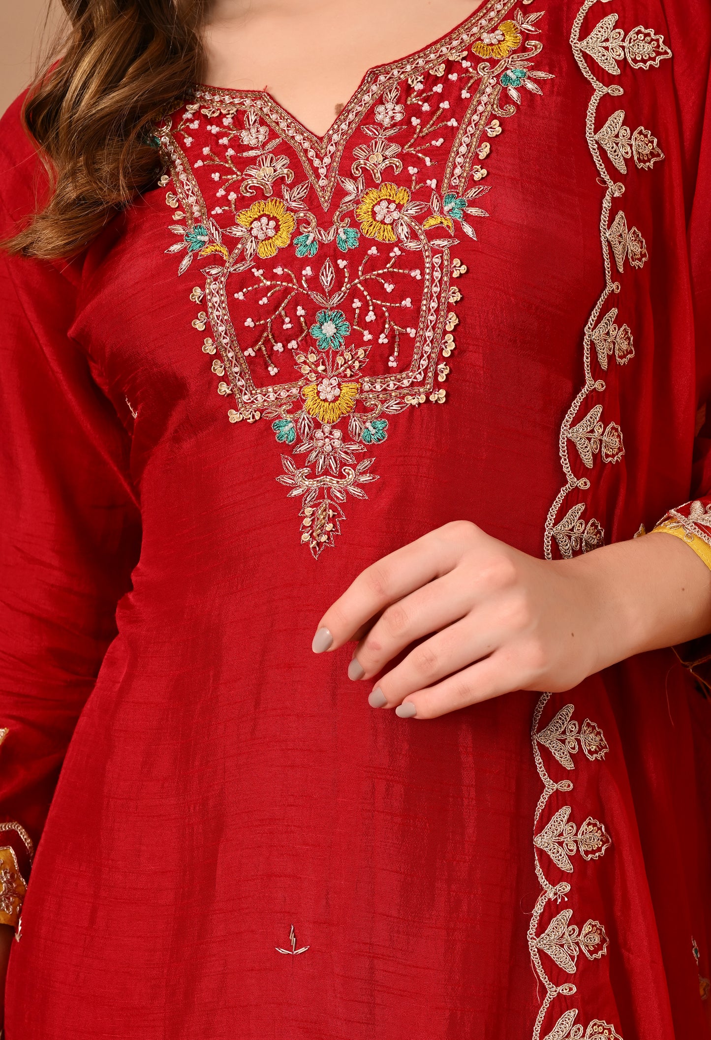Magenta Silk Kurta Suit Set