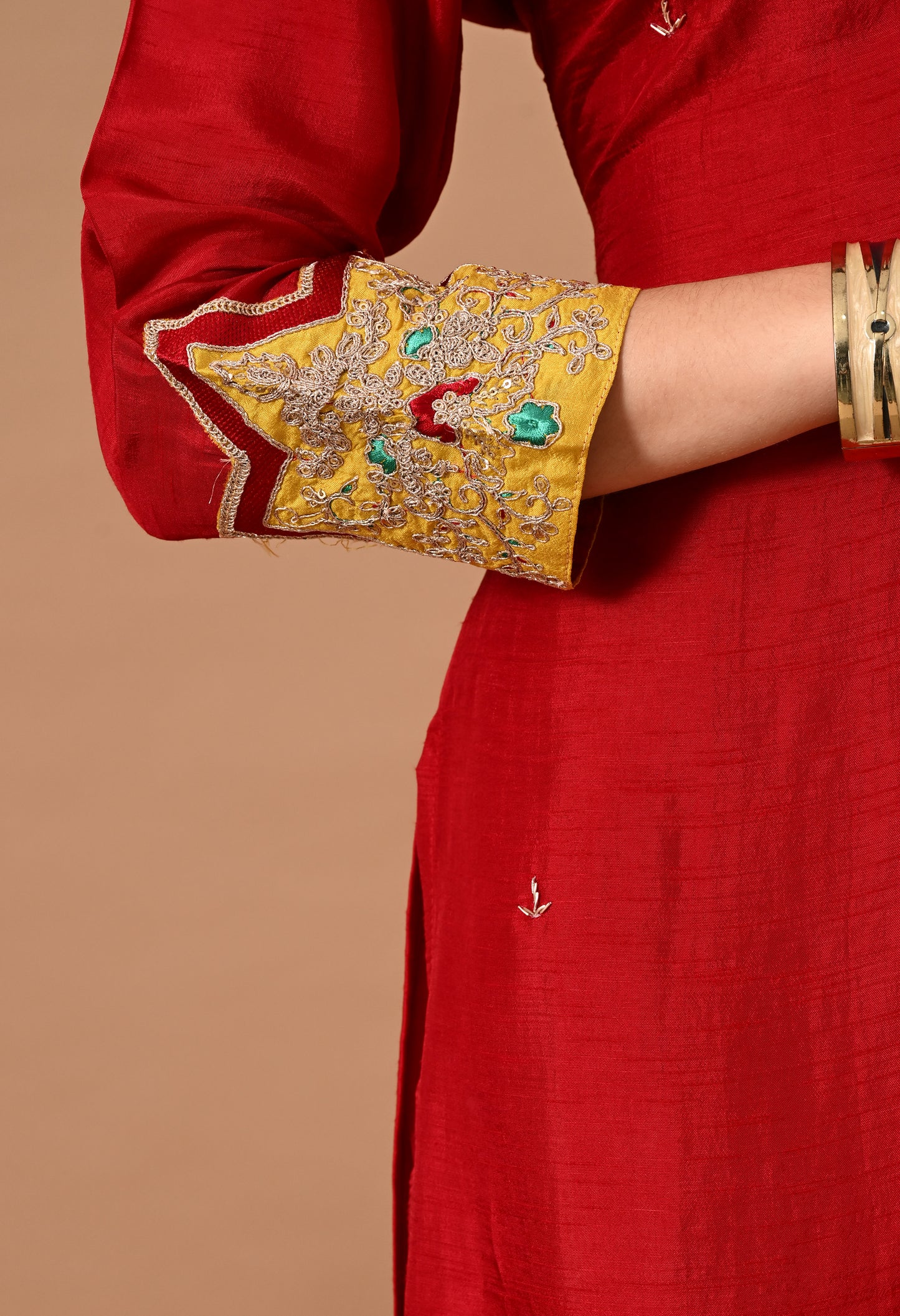 Magenta Silk Kurta Suit Set