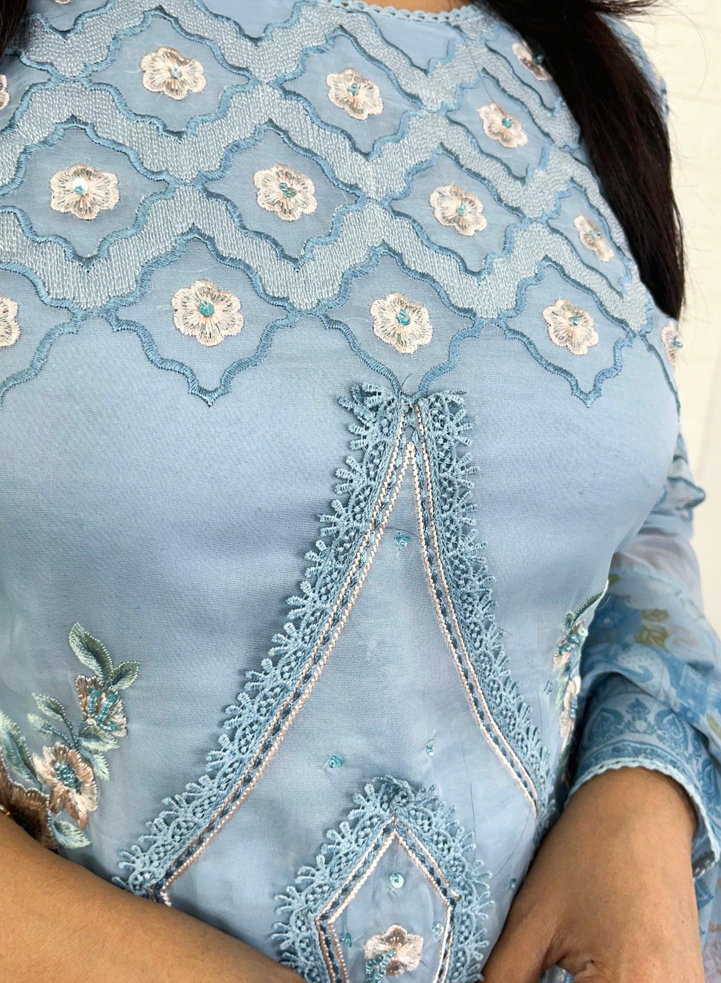 Blue Kurta Straight Suit Set