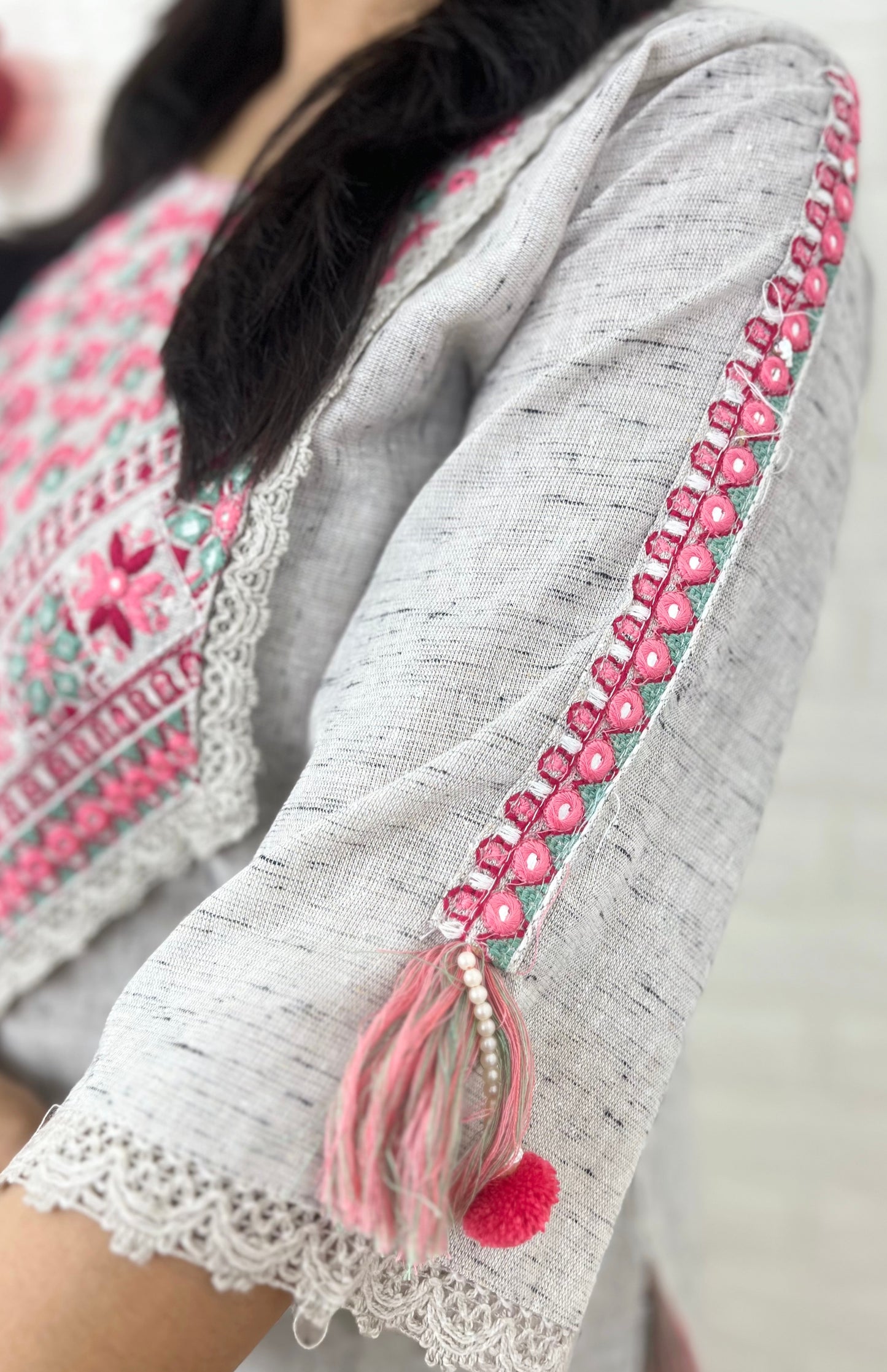Plain Emboidered Suit Set
