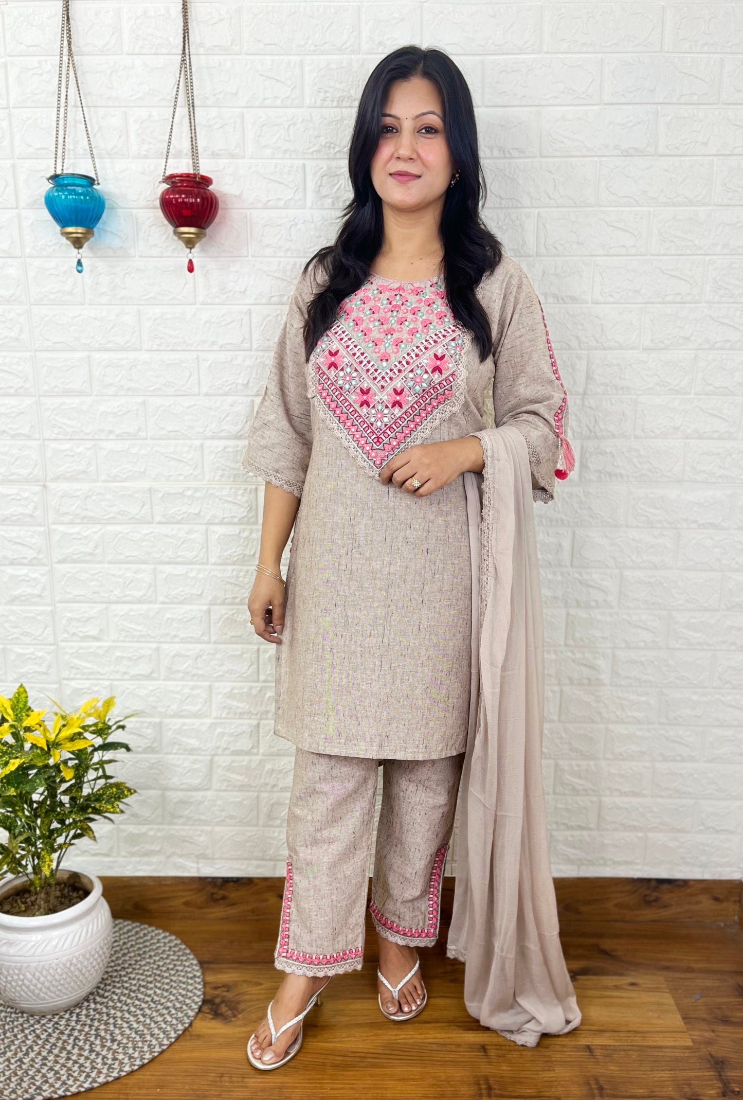 Check Print Suit Set