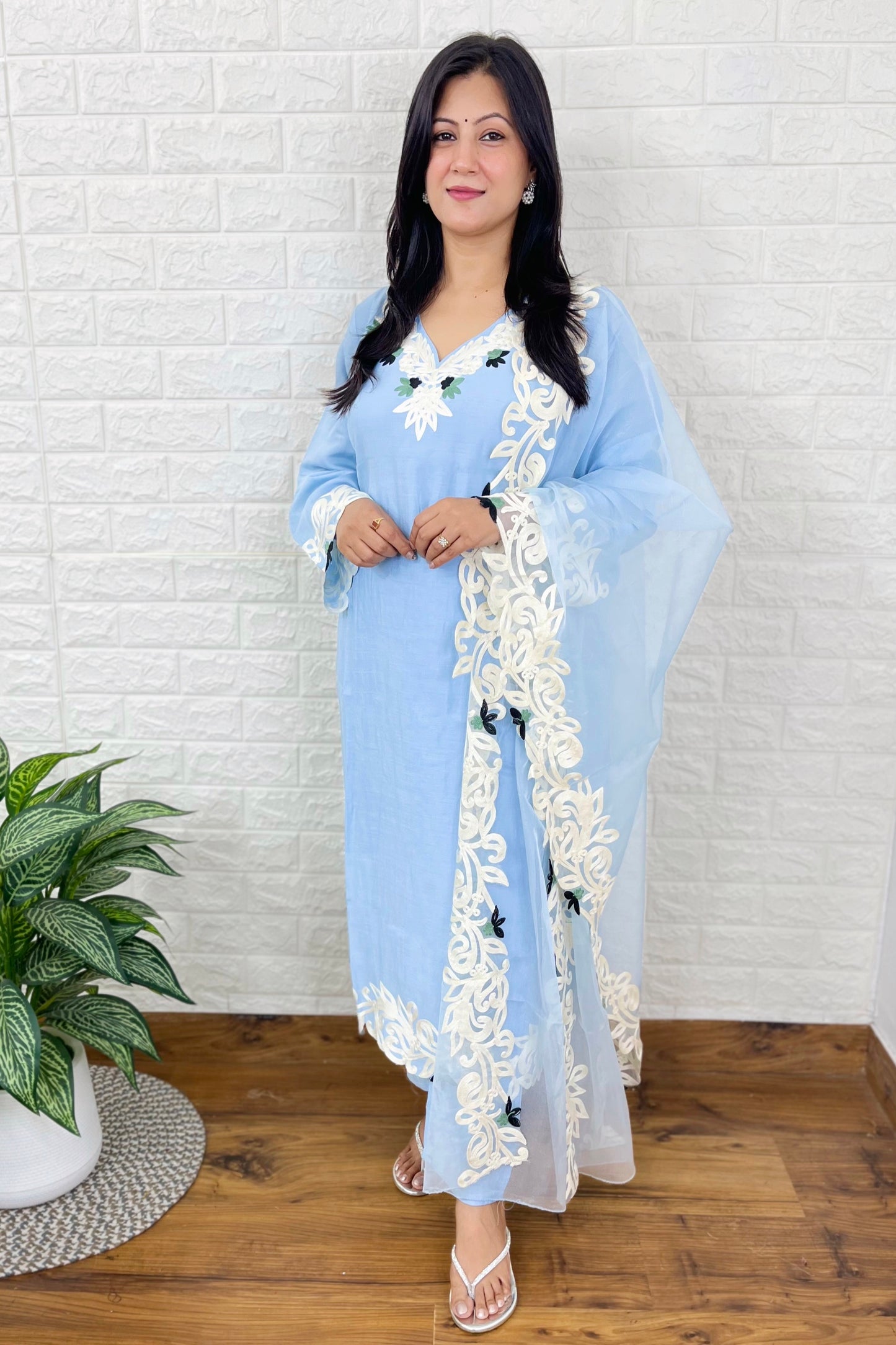Blue Kurta Pant Suit Set