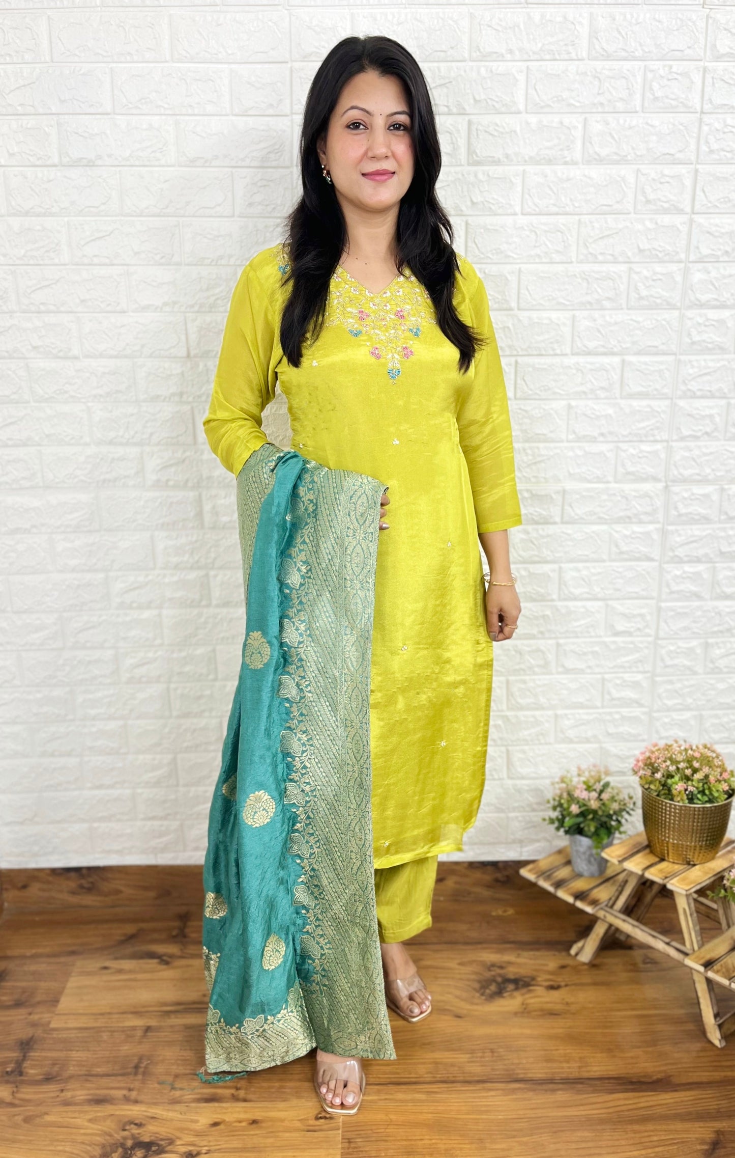 Shimmer Silk Suit Set