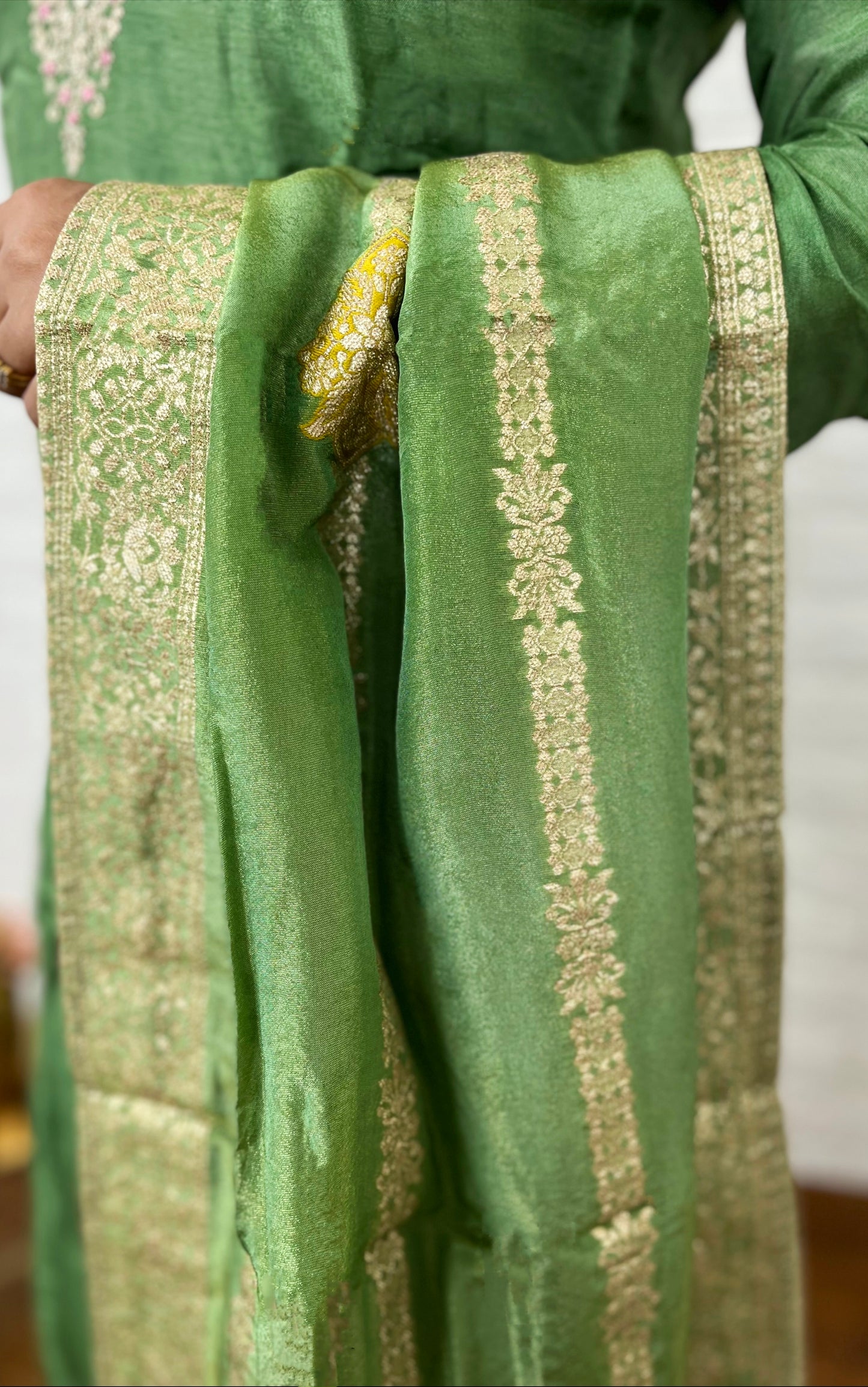 Green Silk Kurta Suit Set