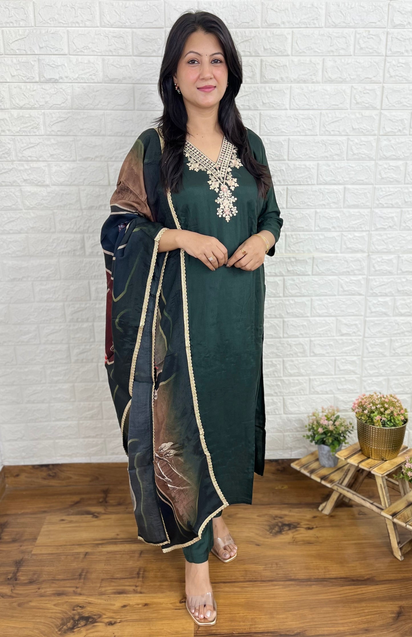 B Green Kurta Set
