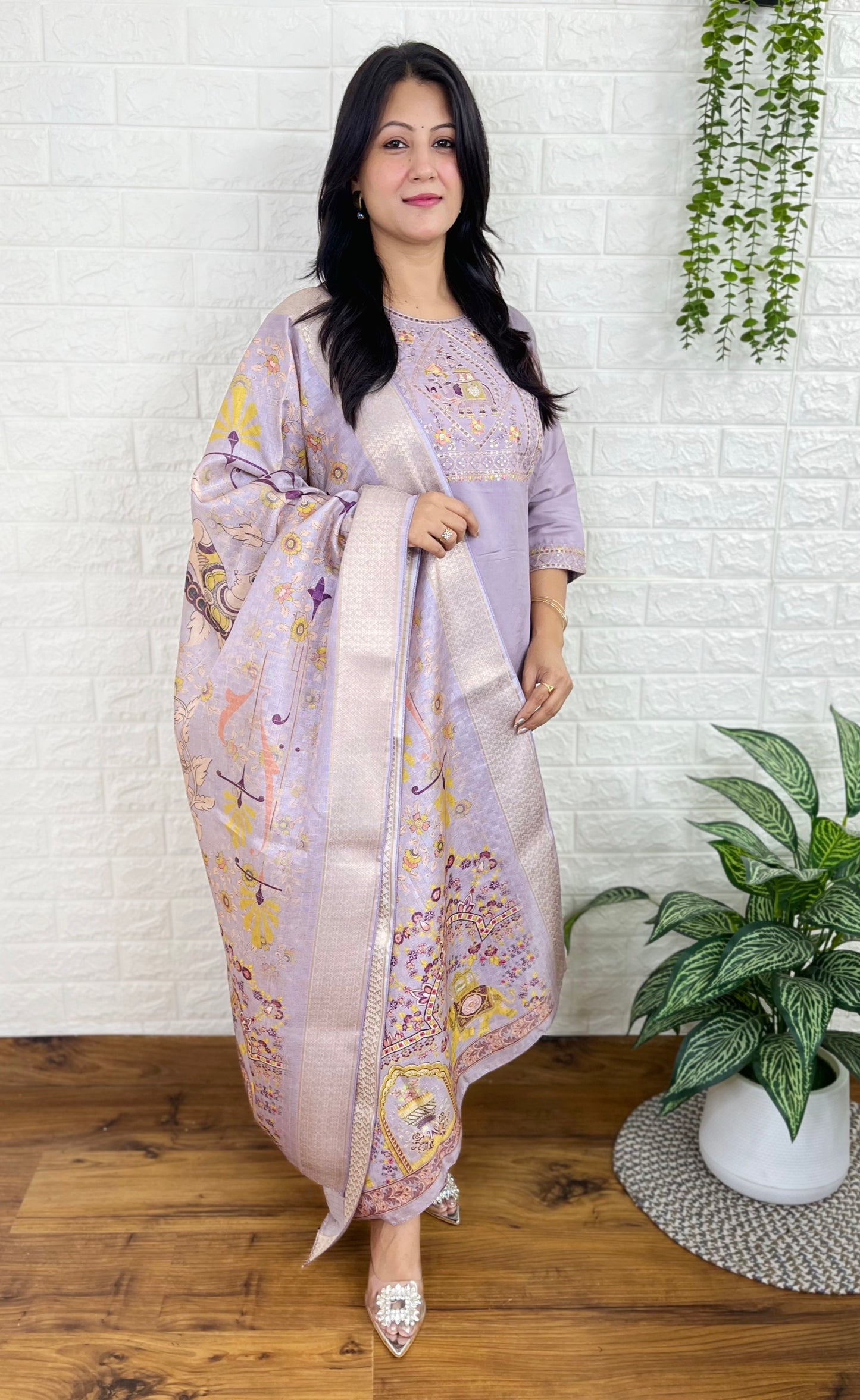 Muslin Kurta Suit Set