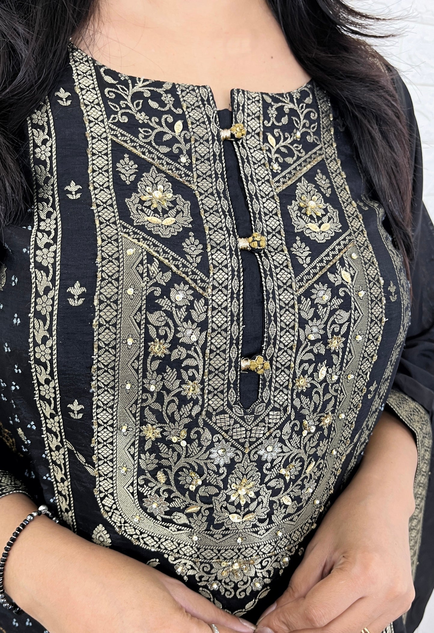 Black Banarasi Suit Set