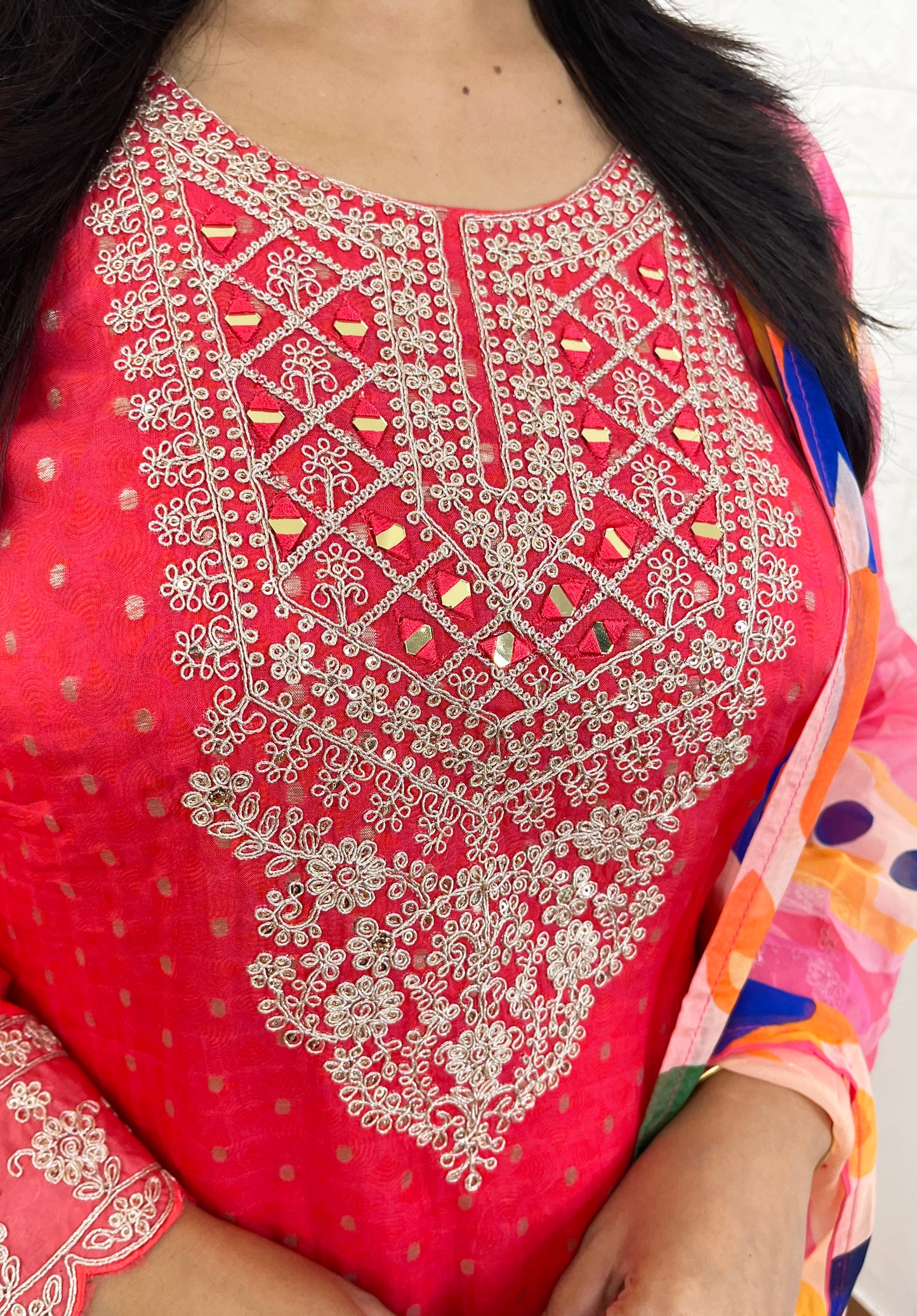 Gajri Organza Kurta Suit Set