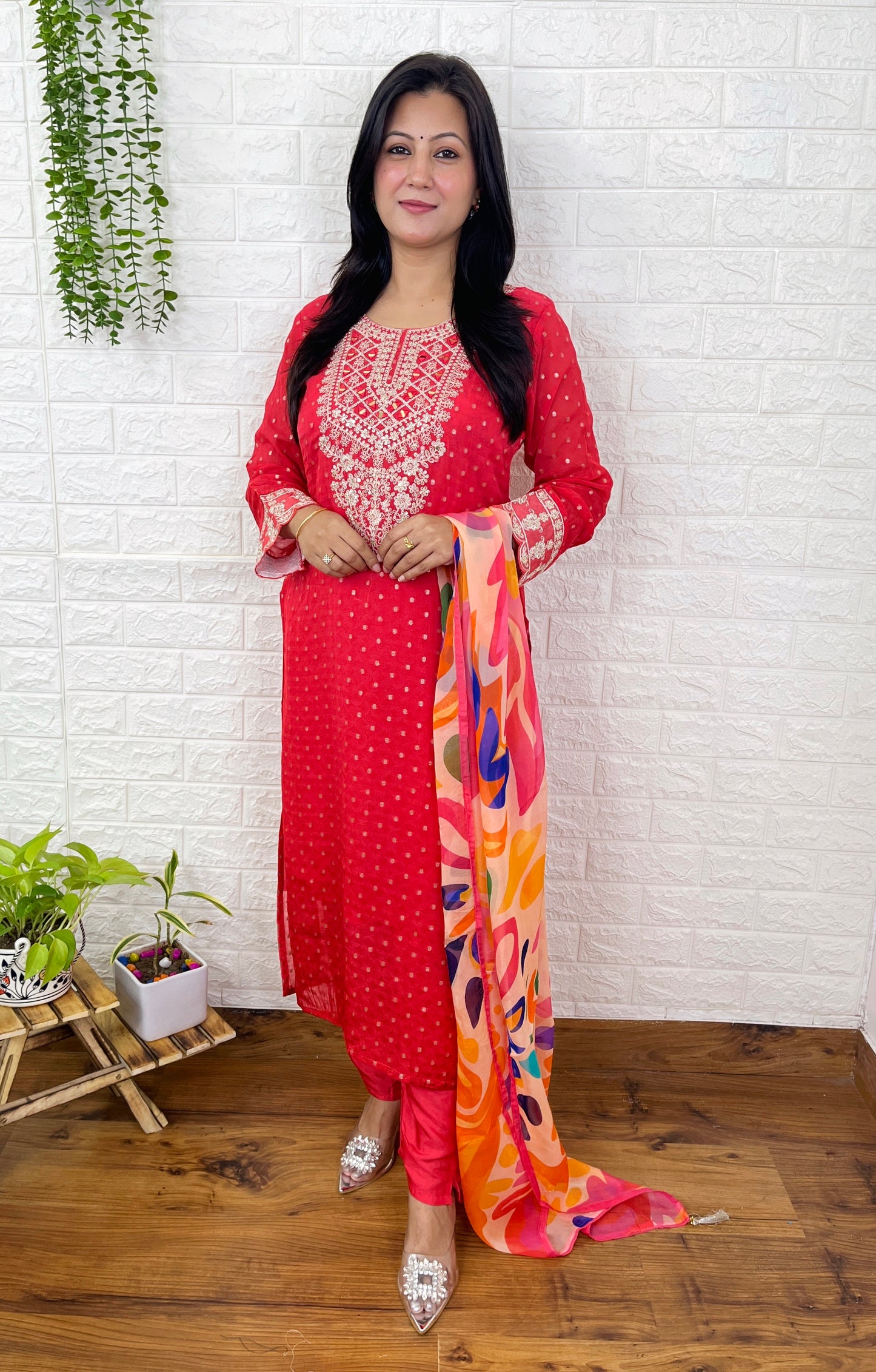 Gajri Organza Kurta Suit Set