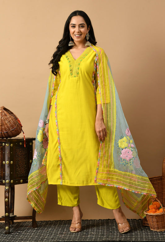 Yellow Kurta Suit Set