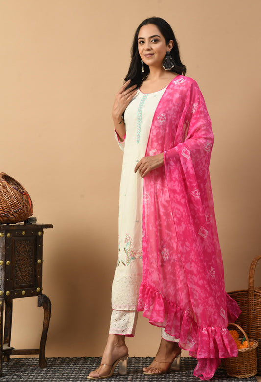 Off White Color Kurta Set