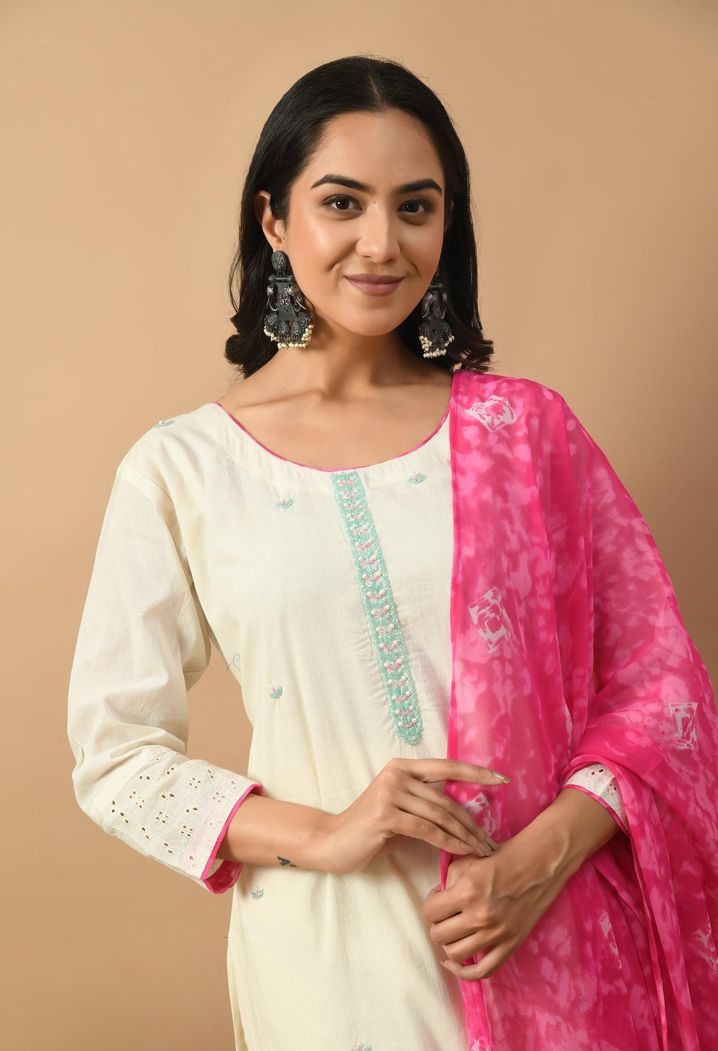 Off White Color Kurta Set