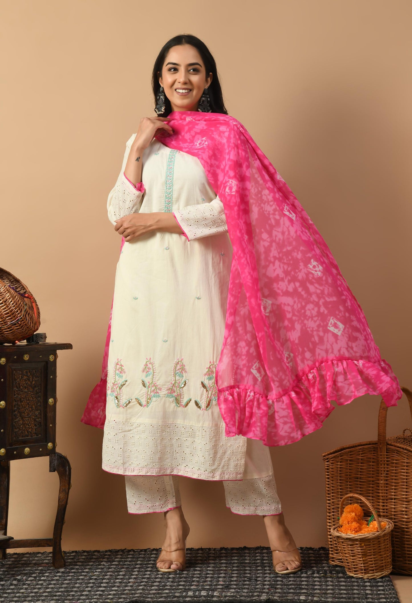 Off White Color Kurta Set