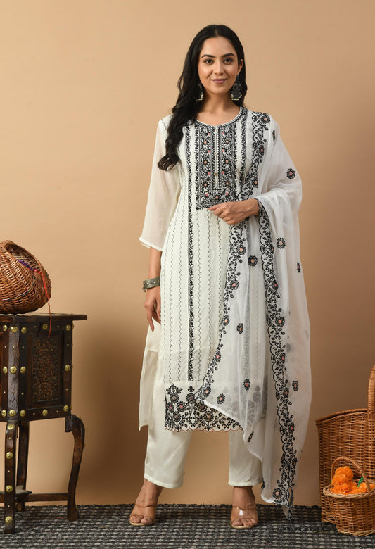 Off White Kurta Suit Set