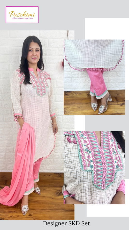 Check Print Suit Set