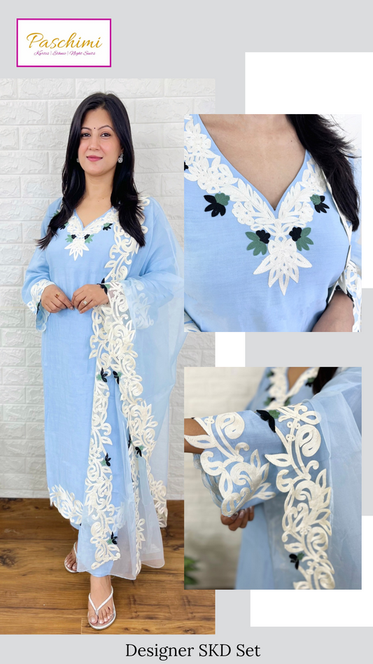 Blue Kurta Pant Suit Set