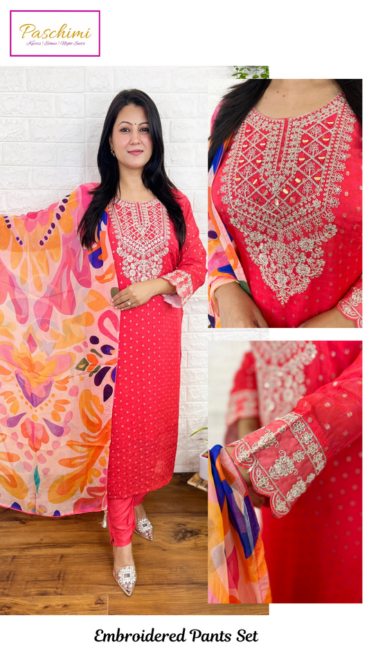 Gajri Organza Kurta Suit Set