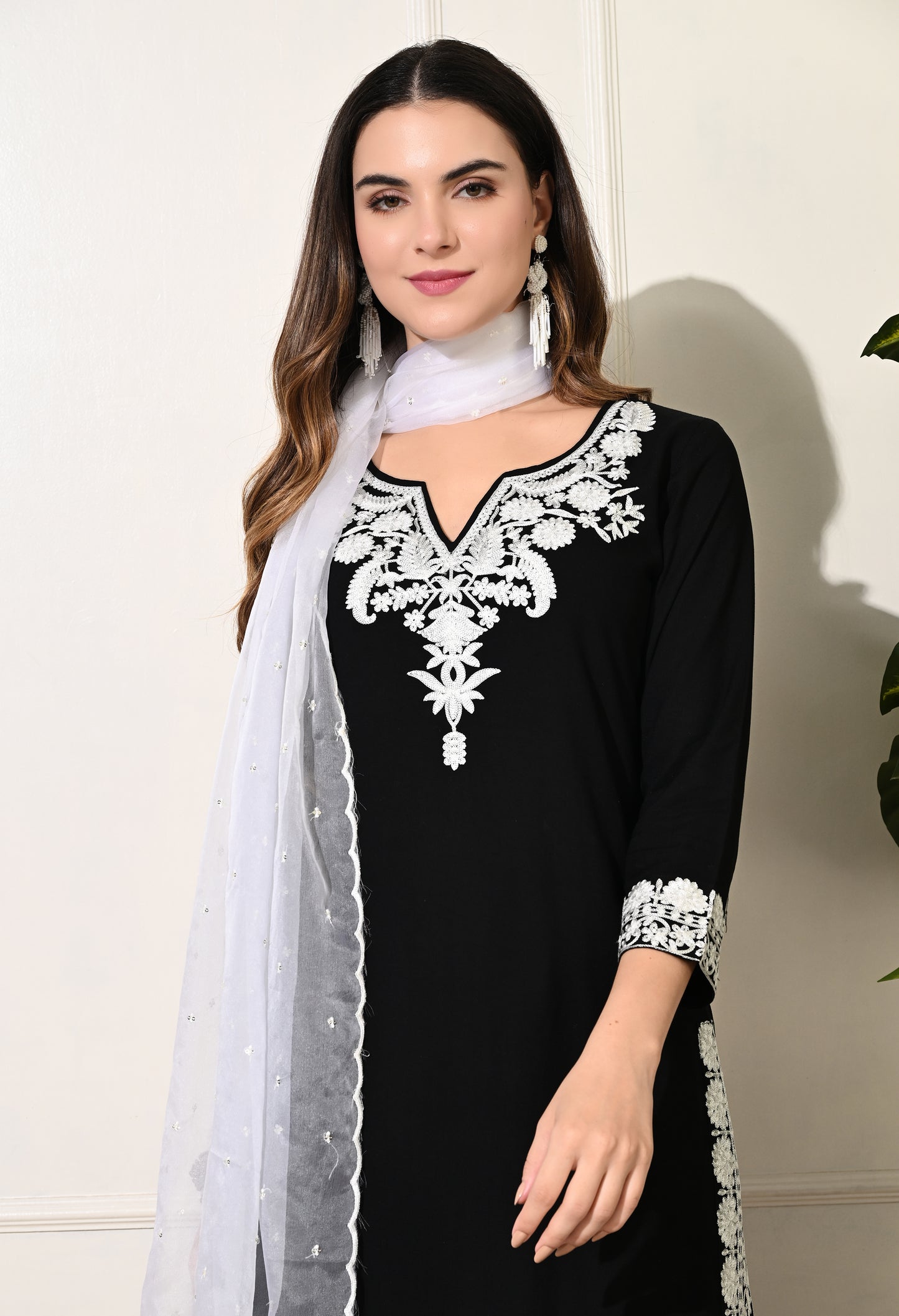 Black Rayon Kurta Suit Set