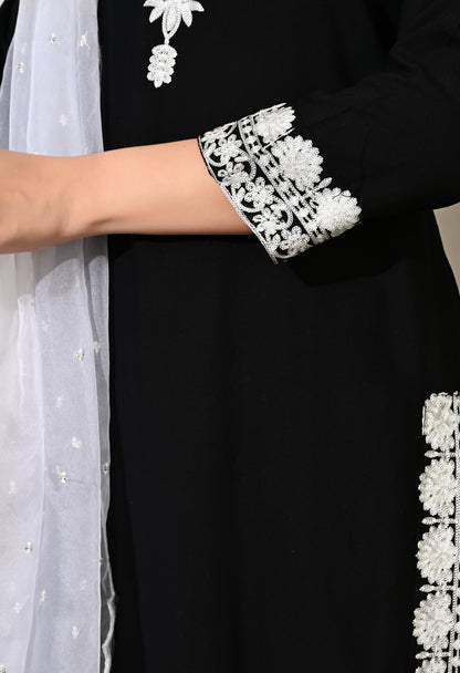 Black Rayon Kurta Suit Set