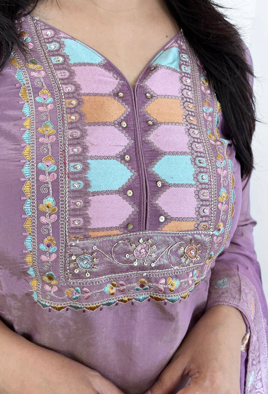 Purple Kurta Suit Set