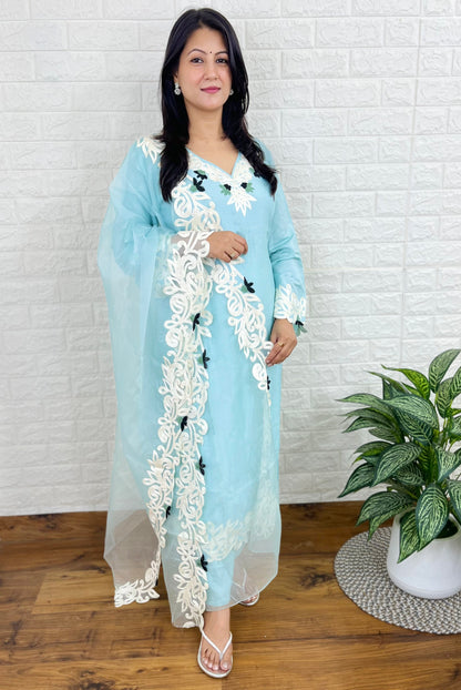 Blue Kurta Pant Suit Set