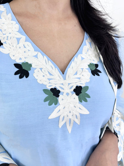 Blue Kurta Pant Suit Set