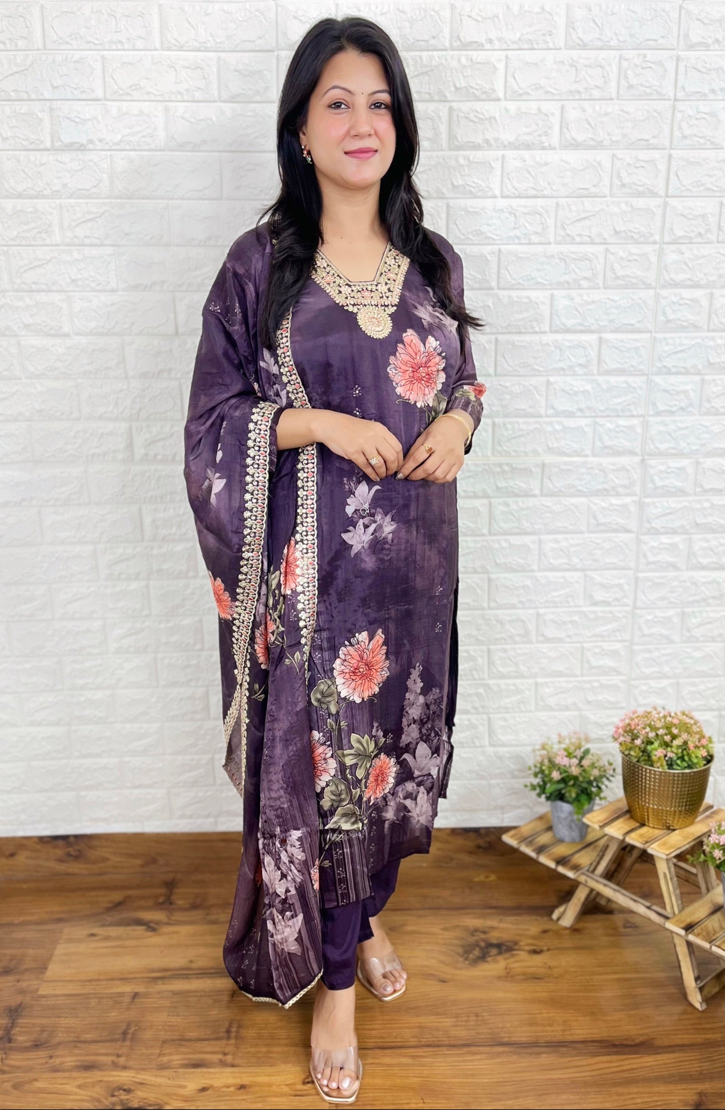 Muslin Printed Kurta Suit Set