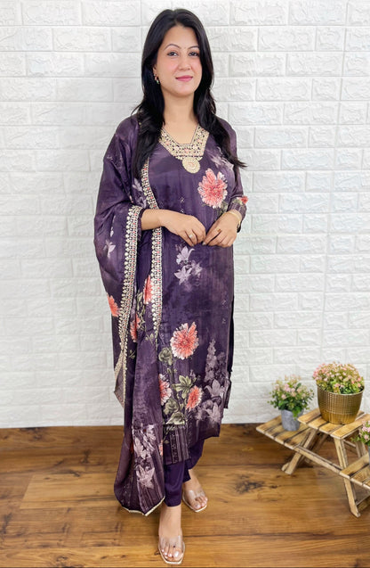 Muslin Printed Kurta Suit Set