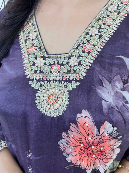 Muslin Printed Kurta Suit Set