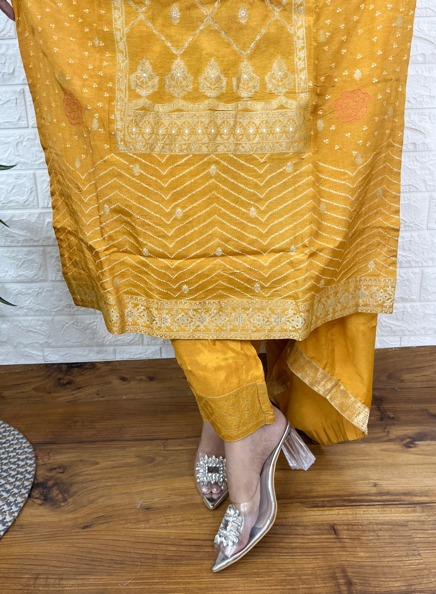 Yellow Banarasi Suit Set