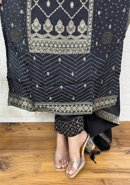 Black Banarasi Suit Set