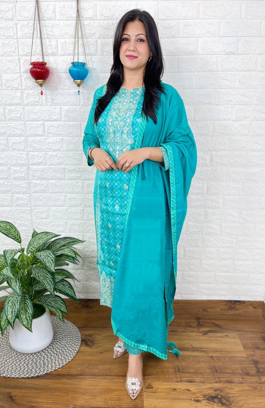 Firozi Banarasi Suit Set