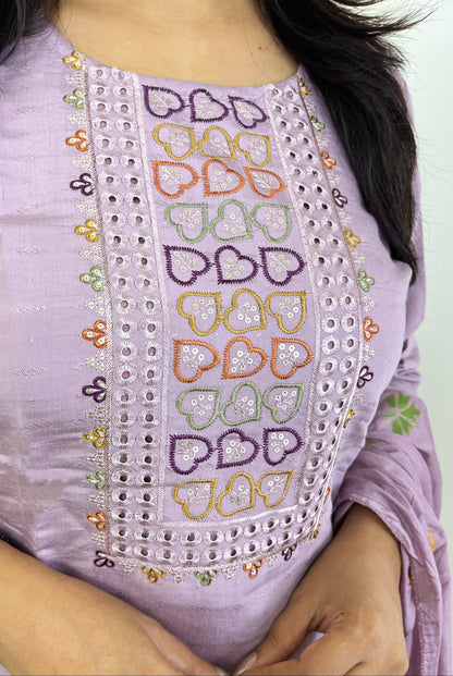 Muslin Thread Work Suit Set