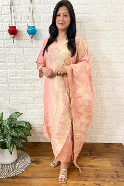 SHADED SHIMMER SILK KURTA SUIT SET