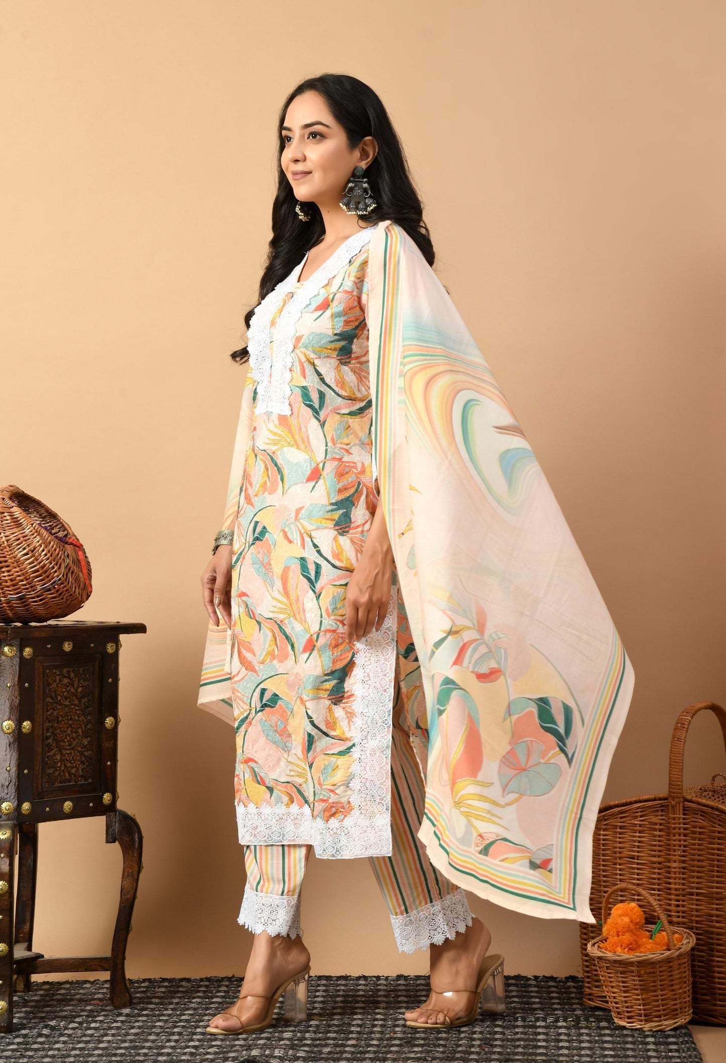 Yellow Multi Color Kurta Set