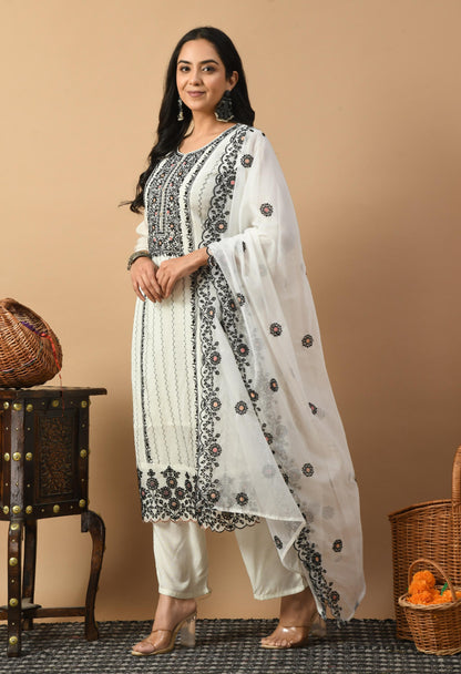 Off White Kurta Suit Set