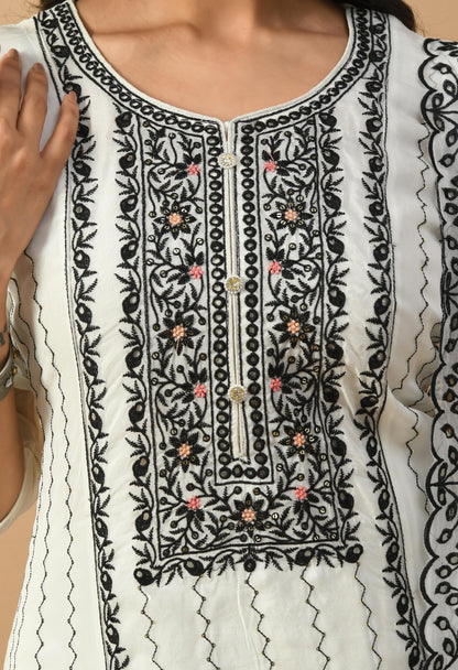 Off White Kurta Suit Set